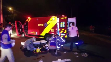 Grave acidente entre carro e moto é registrado no Bairro Floresta