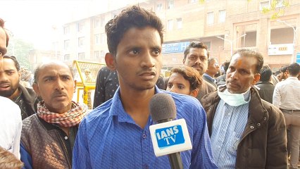 Delhi Fire- Victims' family wait at the hospital