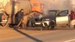 Une BMW X6 en feu est éteinte avec des centaines de litres de caca
