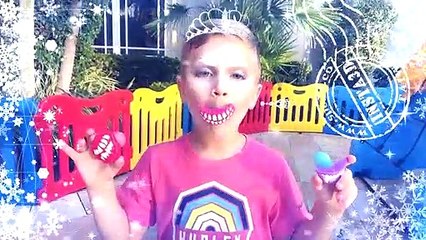 Diana and Roma pretend play with magic sweets