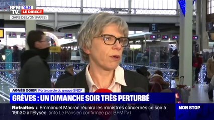 Retraites: Ce lundi, "il y aura 15 à 20% du trafic et beaucoup plus de monde, il y a un risque de saturation" déclare la porte-parole du groupe SNCF