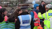 Climate change activists block road outside Heathrow Airport to demonstrate against third runway