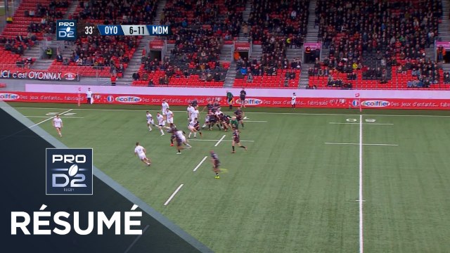 PRO D2 - Résumé Oyonnax-Mont-de-Marsan: 23-21 - J13 - Saison 2019/2020