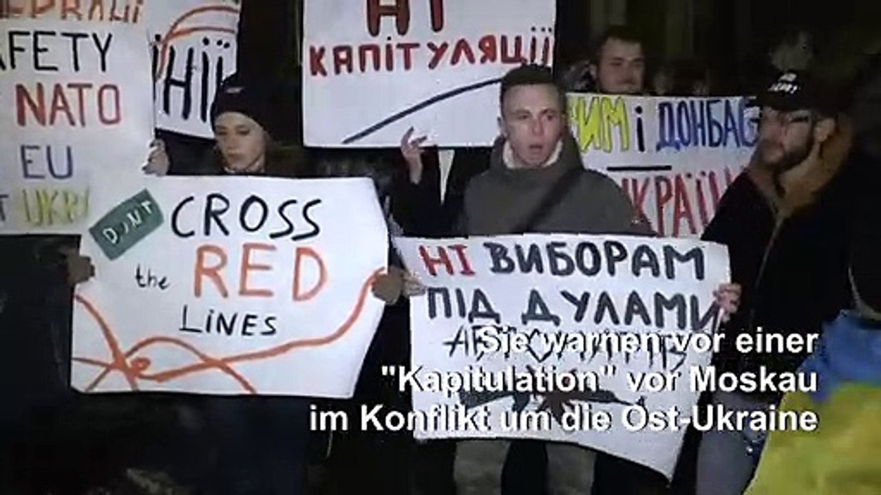 Proteste in Kiew vor Ukraine-Gipfel in Paris