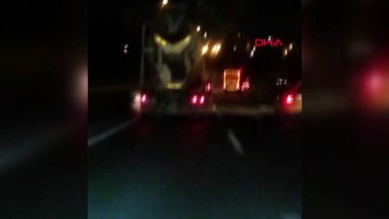 D-100'de korkutan görüntü; sol şeritte, aşırı hızlı