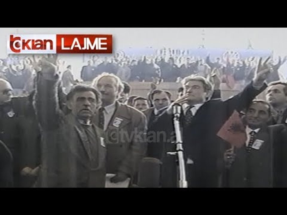 Sali Berisha miting në Elbasan - (22 Janar 2000)