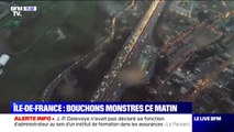 Les images aériennes des bouchons records de ce lundi matin en Île-de-France