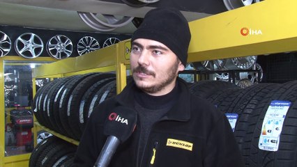 Oto lastikçilerde kış mesaisi