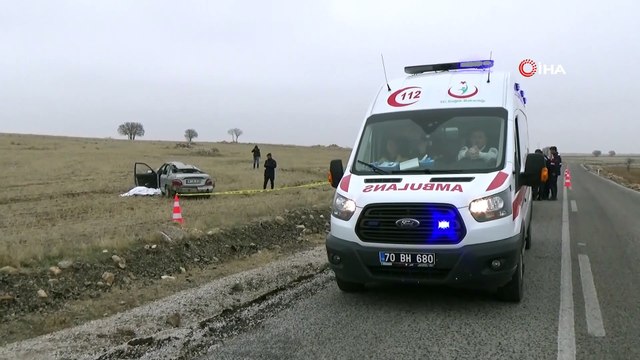 Karaman'da Trafik Kazası; Kontrolden Çıkan Otomobil Şarampole Uçtu