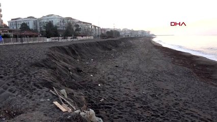 Düzce akçakoca'da deniz kumları çekti