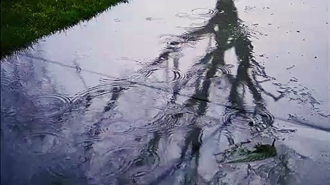 Raining on the road
