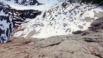 Drone View of Snowy Mountains