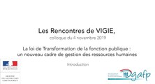 Les rencontres de Vigie 2019 : Ouverture du colloque par Thierry Le Goff et Olivier Dussopt