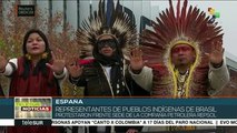 España: protestan indígenas brasileños frente a Repsol contra ecocidio