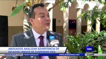 Abogados analizan advertencia de Estados Unidos de suspender visa - Nex Noticias