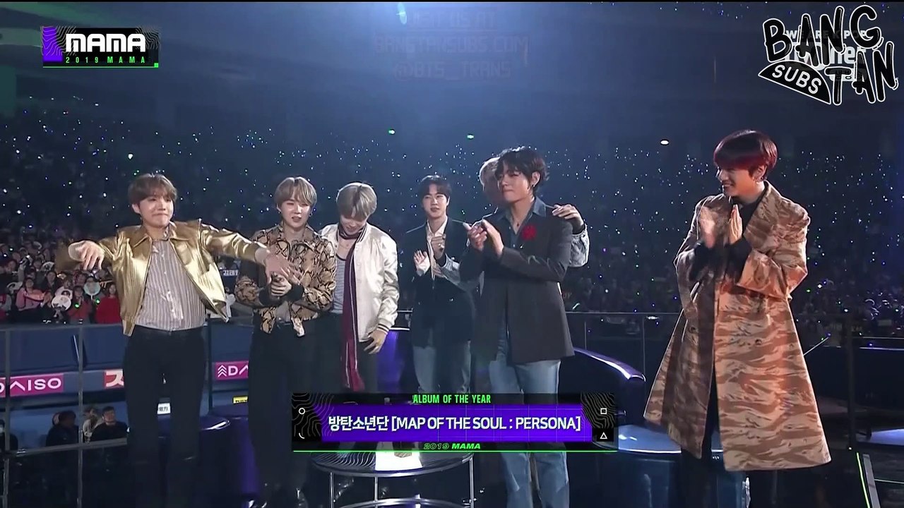 191204 MAMA BTS Daesang Album of the Year with Map of the Soul Persona ENG SUB
