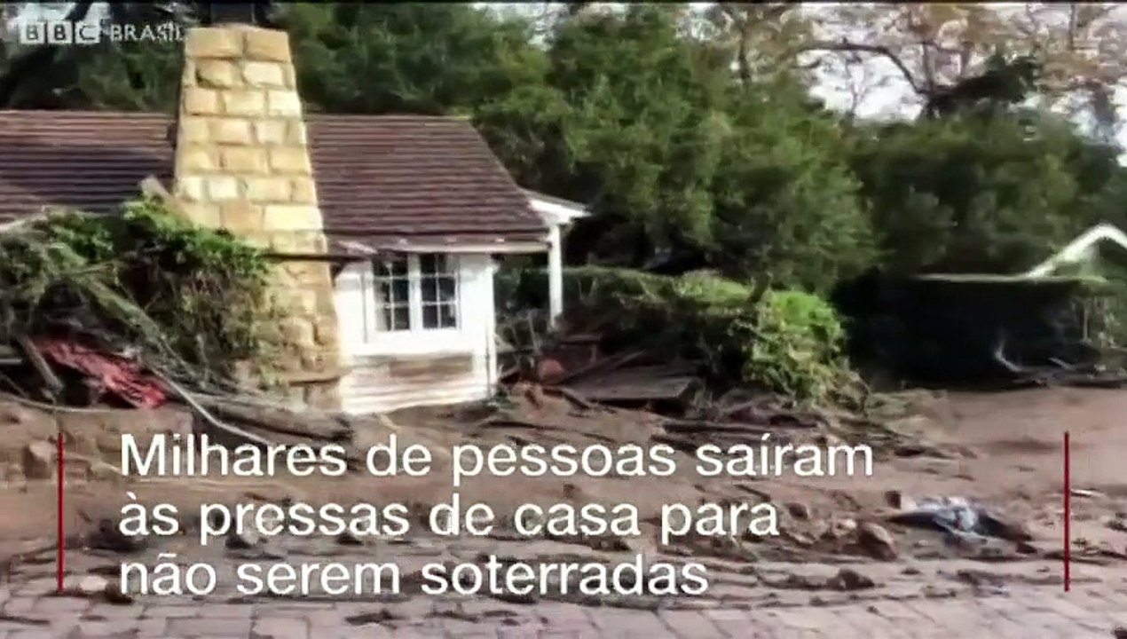 Deslizamentos na Califórnia. Parecia campo de batalha