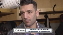 Patrice Bergeron Set To Return For Bruins Monday vs. Senators