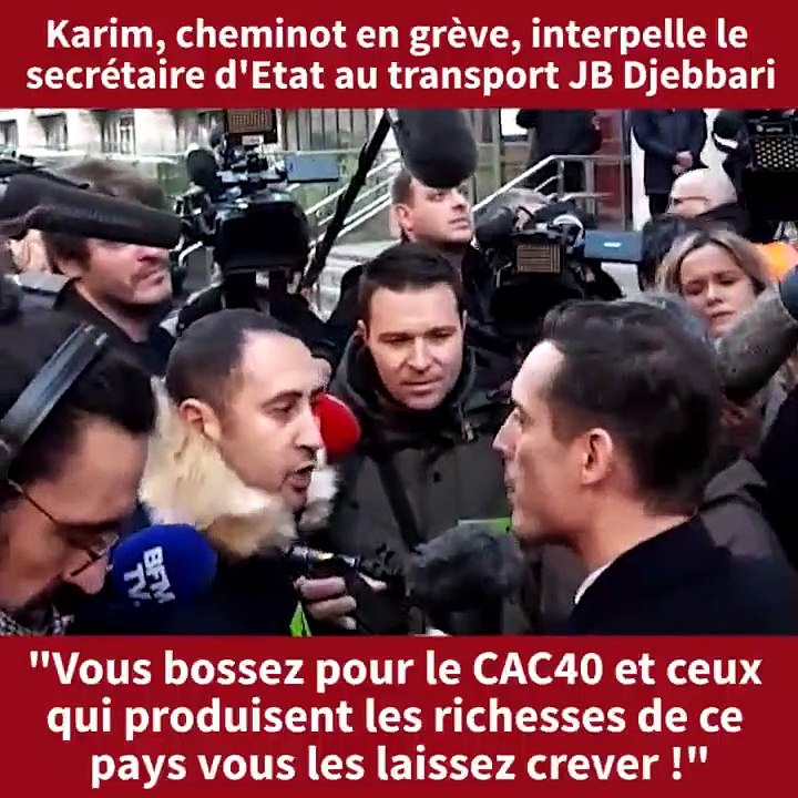 Echange tendu entre un cheminot et Jean-Baptiste Djebbari "Vous bossez pour le CAC40, et ceux qui produisent les richesses de ce pays vous les laissez crever !"