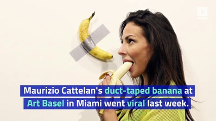 Man Eats $120,000 Duct-Taped Banana Art
