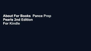 About For Books  Pance Prep Pearls 2nd Edition  For Kindle