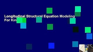 Longitudinal Structural Equation Modeling  For Kindle