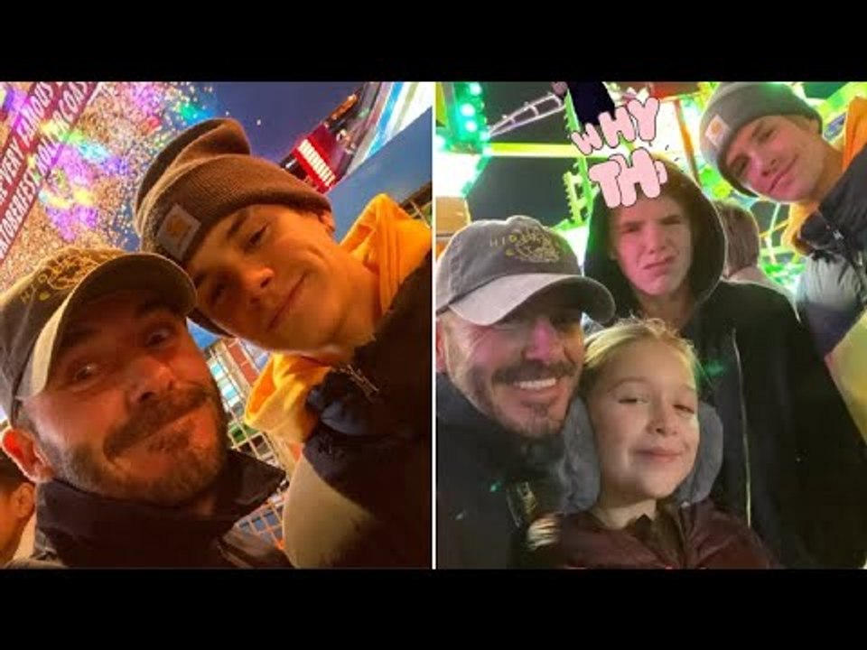 David Beckham treats Harper, Romeo and Cruz to Winter Wonderland fun