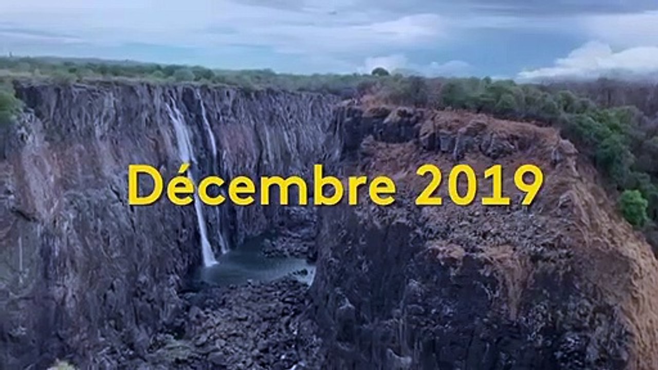A cause de la sécheresse, les chutes Victoria ne sont plus qu'un filet d'eau