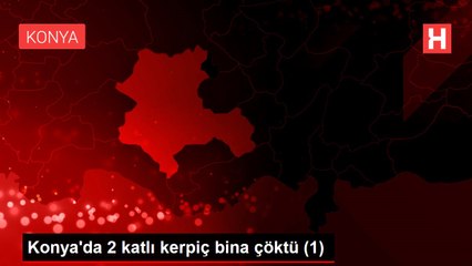 Konya'da 2 katlı kerpiç bina çöktü (1)