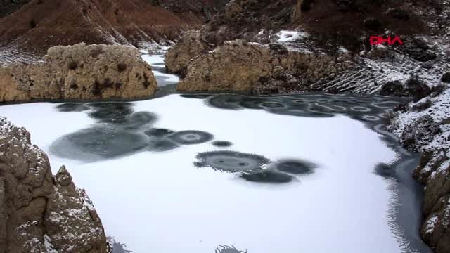 Erzurum doğu'da göletler buz tuttu