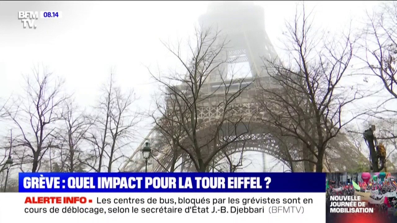 La fréquentation de la tour Eiffel chute d'environ 10% depuis le début de la grève