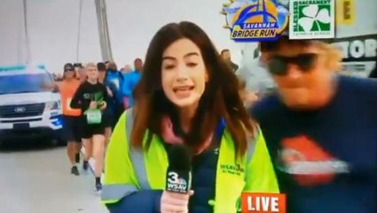 Suspenden a este maratoniano de por vida por dar una nalgada a una periodista que cubría la carrera