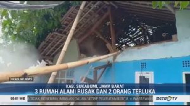 Tiga Rumah Rusak Parah Akibat Angin Puting Beliung di Sukabumi
