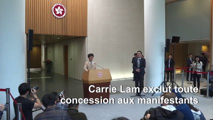 Hong Kong: la cheffe de l'exécutif exclut toute concession aux manifestants