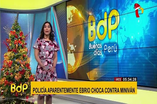 Ate: policía aparentemente ebrio chocó su motocicleta contra una miniván