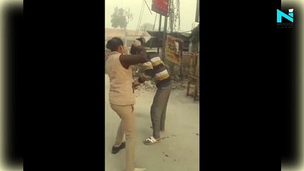 Watch: Female constable thrashes eve teaser with shoe in Kanpur