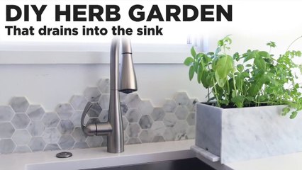 DIY Herb Garden that drains into the sink