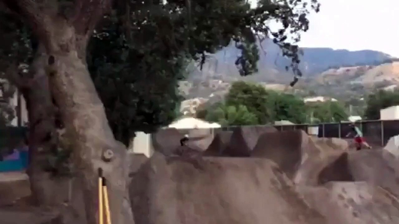 BMX Rider Goes Up A Ramp And Fails On The Landing