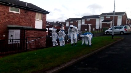 Police search scene of shooting in Horden