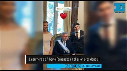 La primera imagen de Alberto en el sillón presidencial