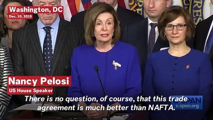 Watch: Pelosi Announces Revised USMCA Trade Agreement