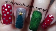 Christmas Nail Art TUTORIAL-How to make easy Chrismas Nails?