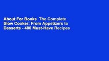 About For Books  The Complete Slow Cooker: From Appetizers to Desserts - 400 Must-Have Recipes