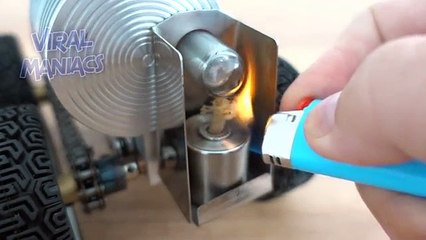 COOL Mini Stirling Engine TANK MODEL Starting Up And Running