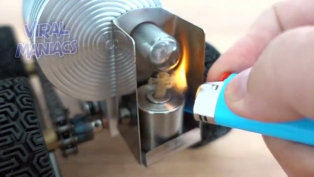 COOL Mini Stirling Engine TANK MODEL Starting Up And Running