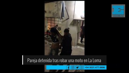 Detuvieron a una pareja tras robar una moto en La Loma