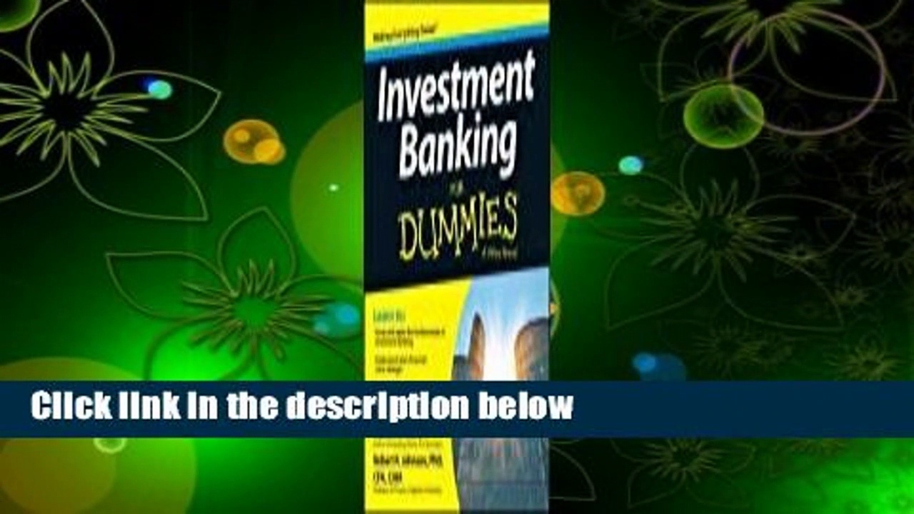 About For Books  Investment Banking for Dummies Complete