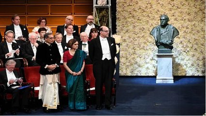 Dressed in bandhgala and dhoti, Abhijit Banerjee receives Nobel Prize 2019