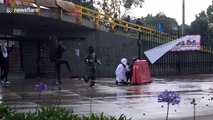 Colombian riot police use water cannon as protest turns violent