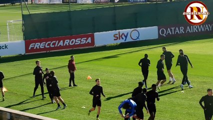 Trigoria, rifinitura prima di Roma-Wolfsberger (11/12/2019)